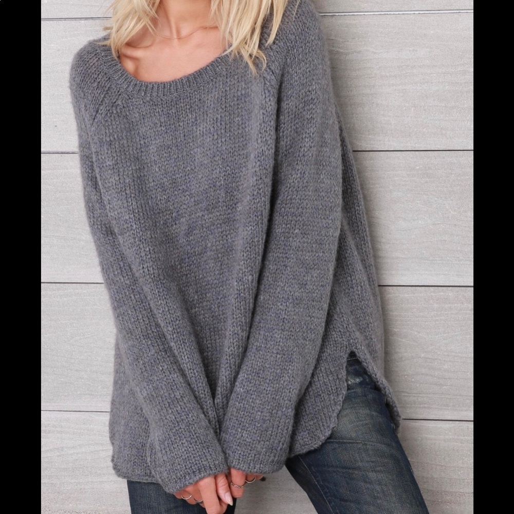 Wooden Ships Boyfriend Raglan Sweater in Night Shade Purple